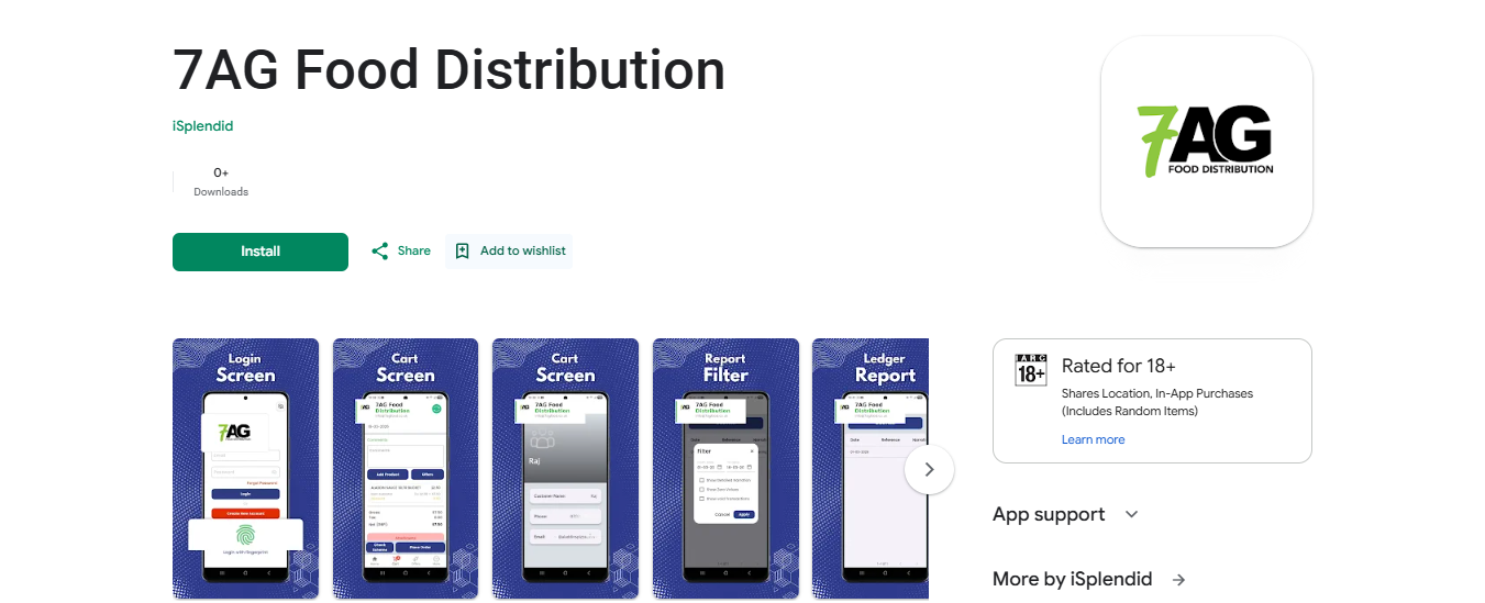 7AG Food Distribution screenshot